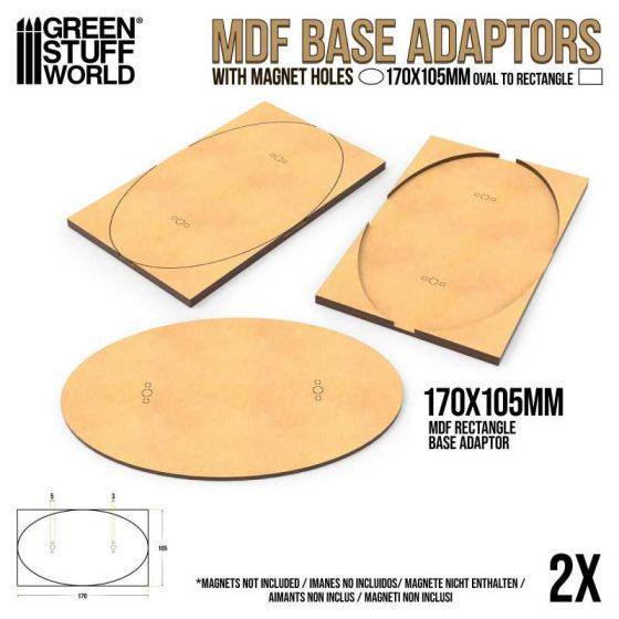 MDF Basisadapter - oval 170x105  auf Rechteckig