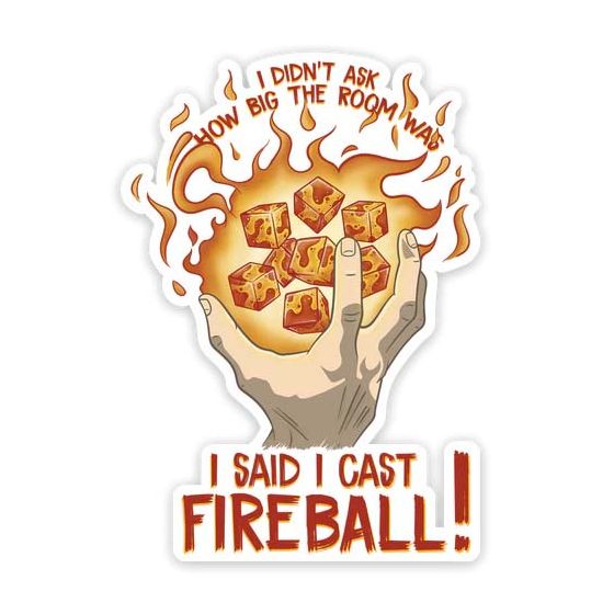 I Cast Fireball Sticker