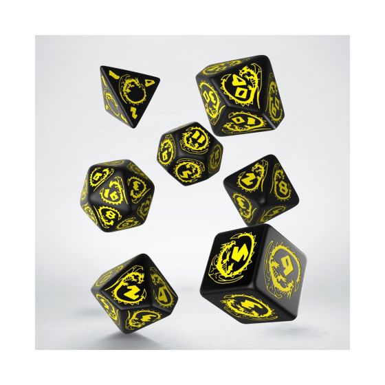 Black & Yellow - Dragons Dice Set - Q Workshop