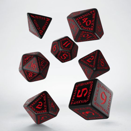 Black & Red - Runic Dice Set - Q Workshop