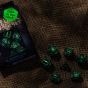 Black & glow-in-the-dark - Runic Dice Set - Q Workshop