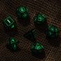 Black & glow-in-the-dark - Runic Dice Set - Q Workshop