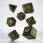 Black & Yellow - Runic Dice Set - Q Workshop